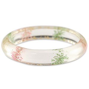 Armb&auml;nder mit getrockneter Blume Light pink green-gold