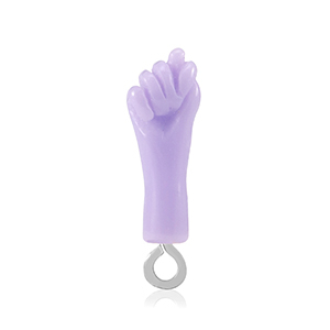 Resin Anh&auml;nger "Mano Fico" Sheer lilac-silver