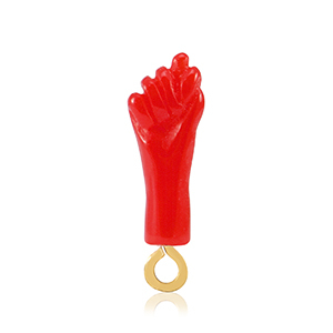 Resin Anh&auml;nger "Mano Fico" Red-gold