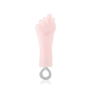 Resin Anh&auml;nger "Mano Fico" Baby pink-silver