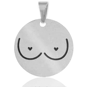 Stainless Steel - Rostfrei Stahl Anh&auml;nger Br&uuml;ste Silber