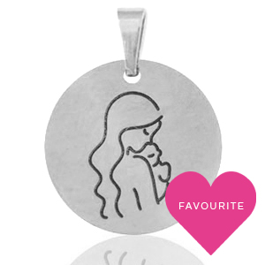 Stainless Steel - Rostfrei Stahl Anh&auml;nger Mutter Silber