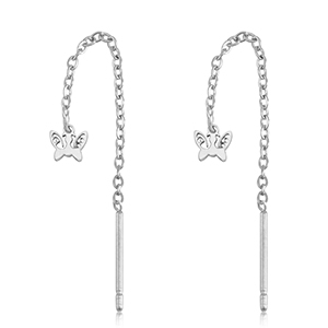 Ohrringe aus Stainless Steel - Rostfreiem Stahl Butterfly Silver