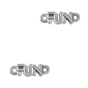 Metall Anh&auml;nger DQ Zwischenst&uuml;ck "FUN" Antik silber (Nickelfrei)