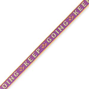 Schmuckband mit Text "keep going" Paisley purple-green