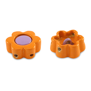 Tile beads Blume Orange-paisley purple