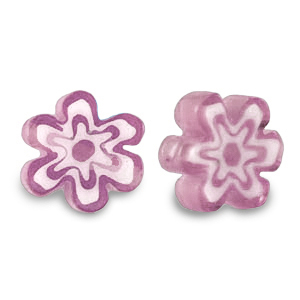Millefiori-Perlen Blume Heather purple