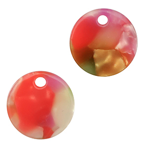 Resin Anh&auml;nger 12mm Multicolor pink-green
