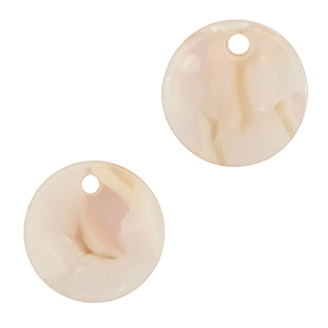 Resin Anh&auml;nger 12mm Pearl white-pink