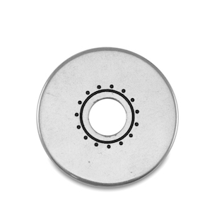 Metall Perlen DQ Donut Antik silber (Nickelfrei)