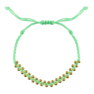 Armb&auml;nder Stainless steel Beads Mint green-gold