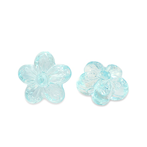 Acryl Perlen Blume Transparent turquoise blue