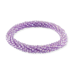 Facett Glas Armband Purple