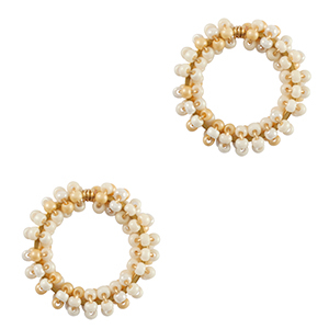 Stainless Steel - Rostfrei Stahl Anh&auml;nger Perlen Beige-gold