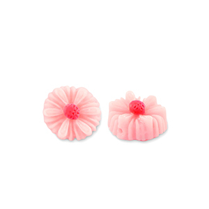 Resin Perlen Blume 8mm Pink