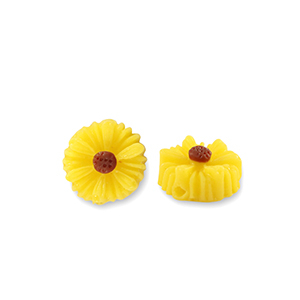 Resin Perlen Blume 8mm Yellow