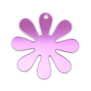 Statement-Anh&auml;nger Blume 35mm Metallic lilac purple