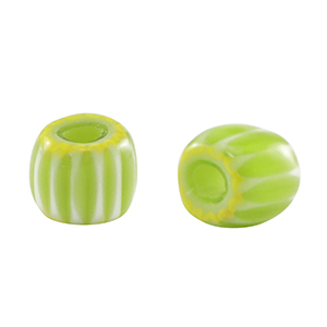 Millefiori-Perlen Tube Light green