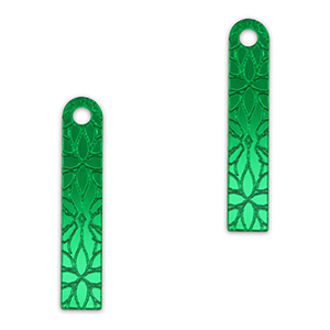 Statement-Anh&auml;nger Bar Blume Metallic kelly green