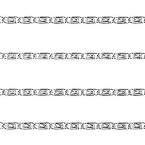 Stainless Steel - Rostfrei Stahl Schmuckzubeh&ouml;r Gliederkette Twist Silver