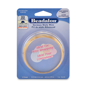 Beadalon German Style Wire 22Gauge half Round Gold