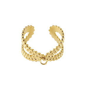 Ringe aus Stainless Steel - Rostfreiem Stahl mit &Ouml;se Gold