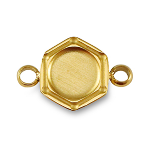 Geburtssteine Anh&auml;nger mit Fassung f&uuml;r SS16 Flatback aus Stainless Steel Gold