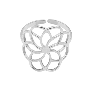 Ringe aus Stainless Steel - Rostfreiem Stahl Blume Silber