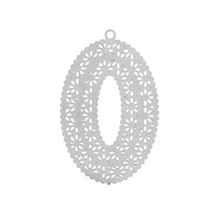 Stainless Steel - Rostfrei Stahl Anh&auml;nger Bohemian oval Silver