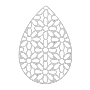 Stainless Steel - Rostfrei Stahl Anh&auml;nger Bohemian Tropfen Silver