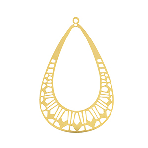 Stainless Steel - Rostfrei Stahl Anh&auml;nger Bohemian Tropfen Gold