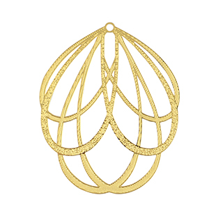 Stainless Steel - Rostfrei Stahl Anh&auml;nger Bohemian Blume Gold