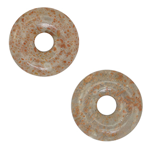 Naturstein Anh&auml;nger Jaspis Donut 20mm Red-grey