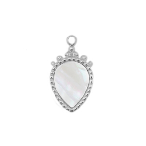 Stainless Steel - Rostfrei Stahl Anh&auml;nger Muschel Salzwasserperlmutt Tropfen Silver-white (Naturliche Farbe Muschel)