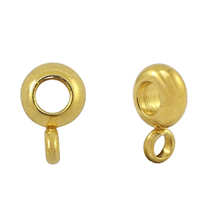 Stainless Steel - Rostfrei Stahl Perlen Disc mit &Ouml;se Gold