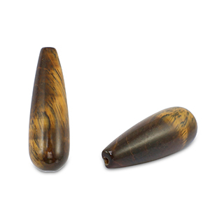 Naturstein Perlen Tigerauge Tropfen Golden brown