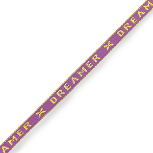 Schmuckband mit Text "dreamer" Paisley purple-gold