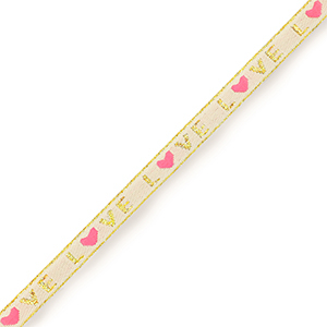 Schmuckband mit Text "love" Pale pink-gold