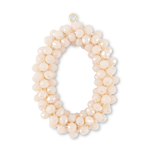 Top Facett Anh&auml;nger Oval Vanilla white