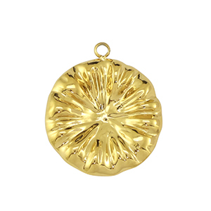 Stainless Steel - Rostfrei Stahl Anh&auml;nger Blume Gold