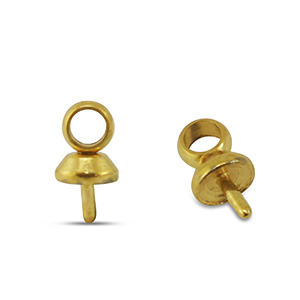 Stainless Steel - Rostfreiem Stahl Schmuckzubeh&ouml;r Endkappen f&uuml;r Perlen Gold