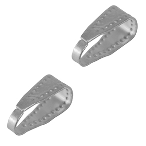 Rostfreier Stahl (Stainless Steel) Zubeh&ouml;r Collierschlaufe  oval f&uuml;r Anh&auml;nger Silver