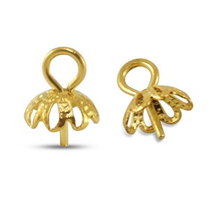 Stainless Steel - Rostfreiem Stahl Schmuckzubeh&ouml;r Endkappen f&uuml;r Perlen Gold