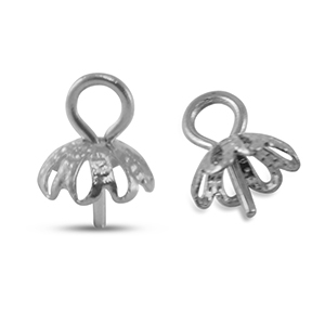 Stainless Steel - Rostfreiem Stahl Schmuckzubeh&ouml;r Endkappen f&uuml;r Perlen Silver