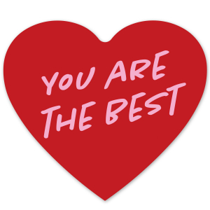 Schmuck Karten Herz "you are the best" Red-pink