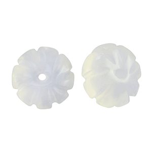 Naturstein Perlen Achat Blume Transparent pearl-white
