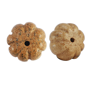 Naturstein Perlen Quarzit Blume Brown