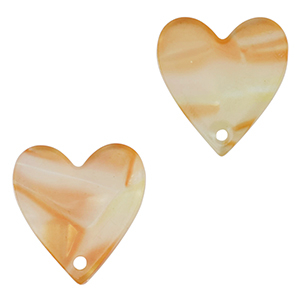 Resin Anh&auml;nger Herz Copper orange