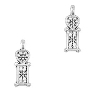 Metall Anh&auml;nger DQ Herz Antik silber (Nickelfrei)