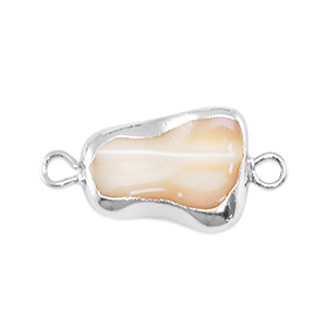 S&uuml;sswasserperlen Zwischenst&uuml;ck asymmetric Silver-taupe